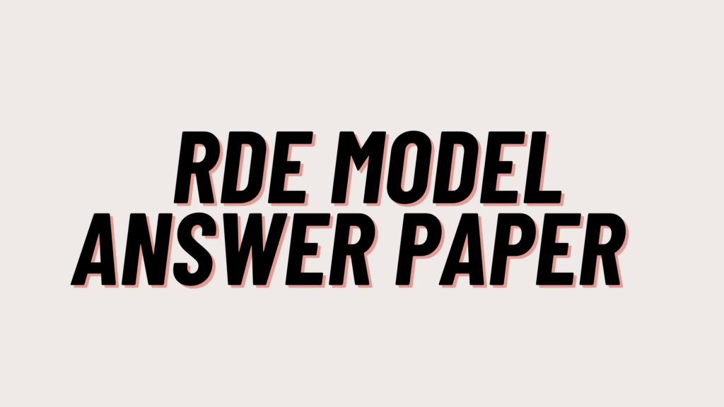 RDE Model Answer Paper