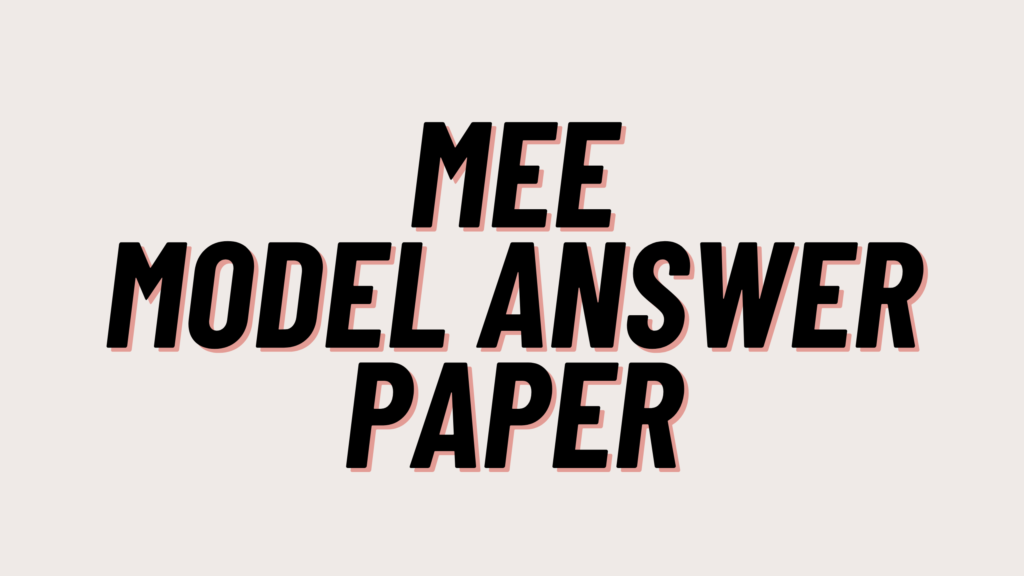 MEE Model Answer Paper (22625)- Download